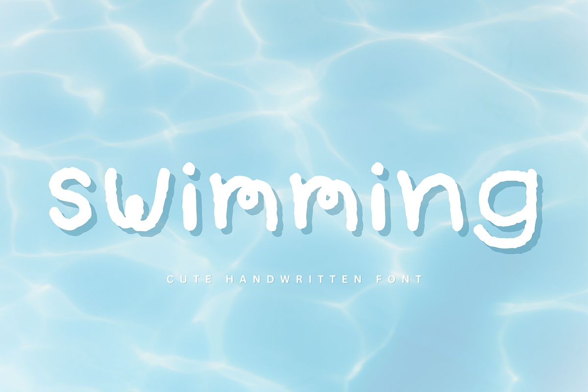 Swimming - Cute Handwritten Font, a Handwritten Font by Kanink Studio (Photo 1 of 6)