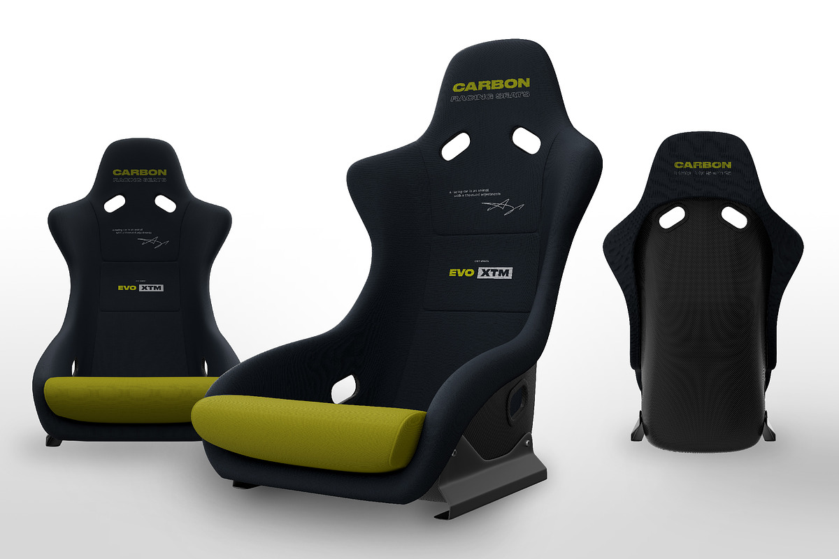 Fiberglass Racing Seat Mockups, a Product Mockup by Stockware