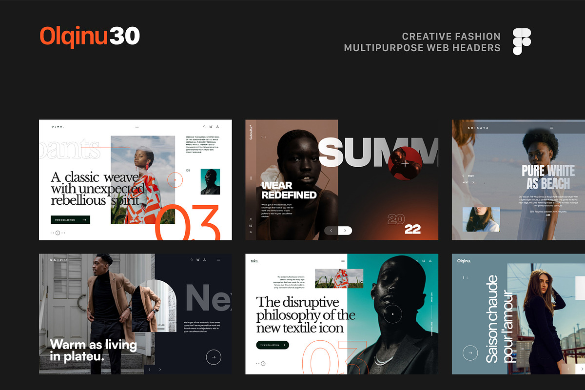 Olqinu 30 Fashion Figma Headers, an UI Kit Template by neuwebz (Photo 2 of 7)