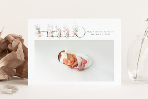 Floral Girls Birth Announcement