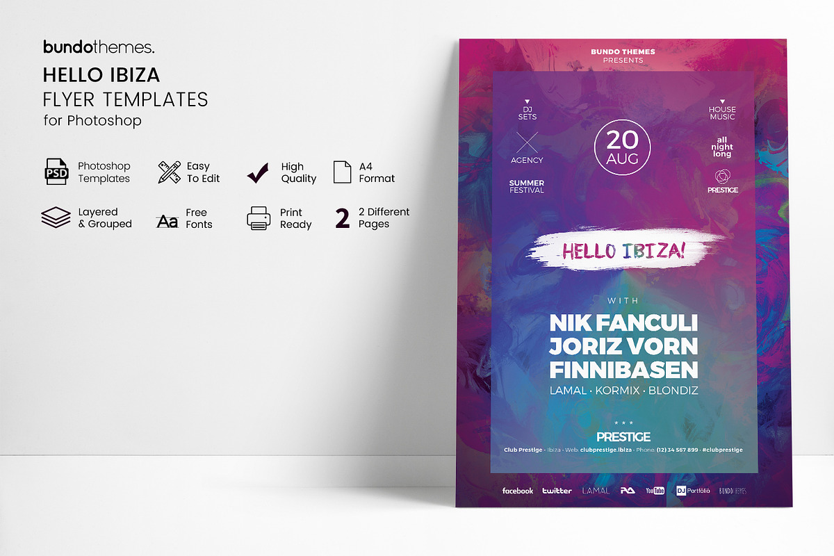 Hello Ibiza Club Flyer Templates, a Flyer Template by Bundo Themes (Photo 2 of 7)