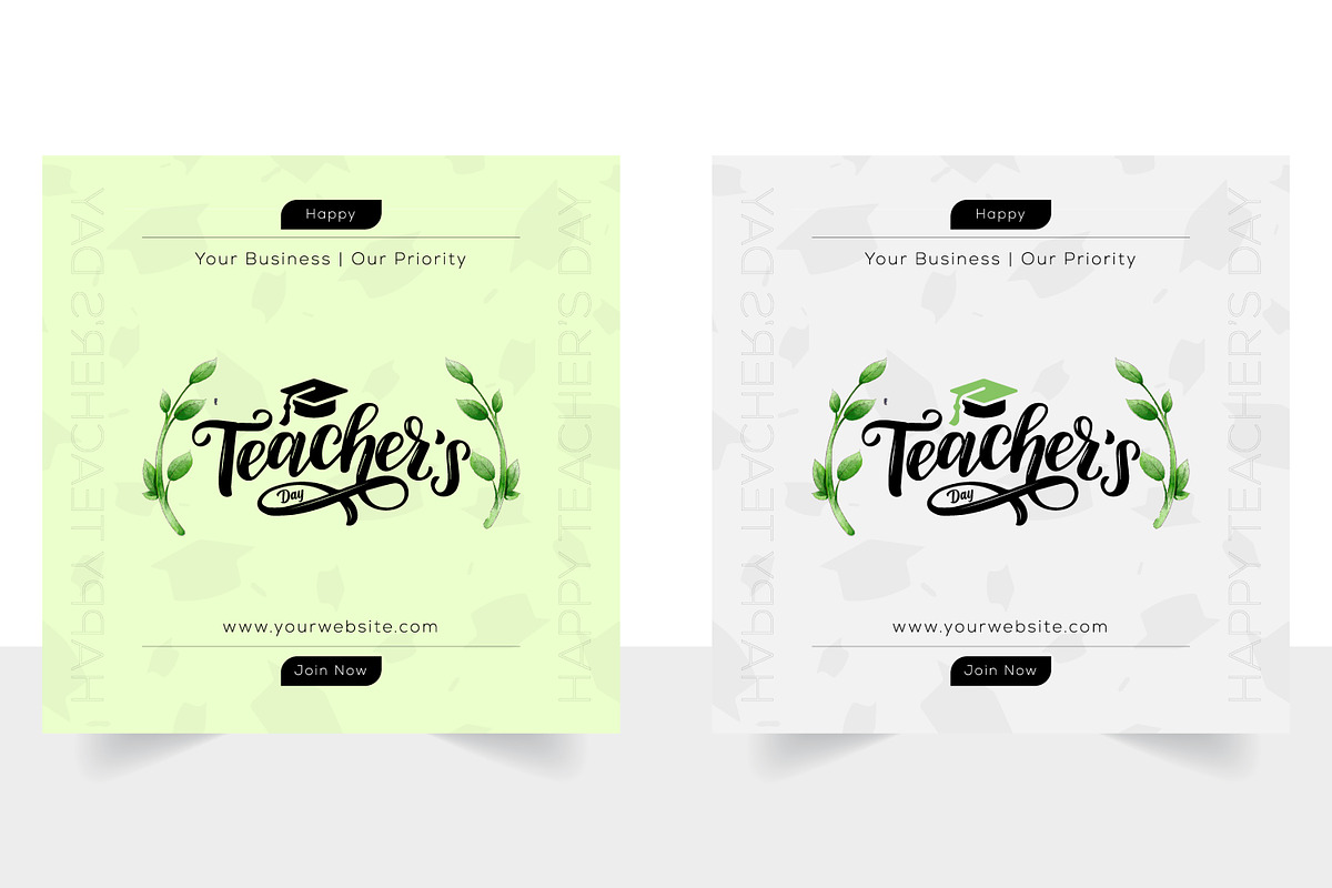 Teacher's Day Post Banner Design, a Social Media Template by Tahnix Creative (Photo 2 of 11)