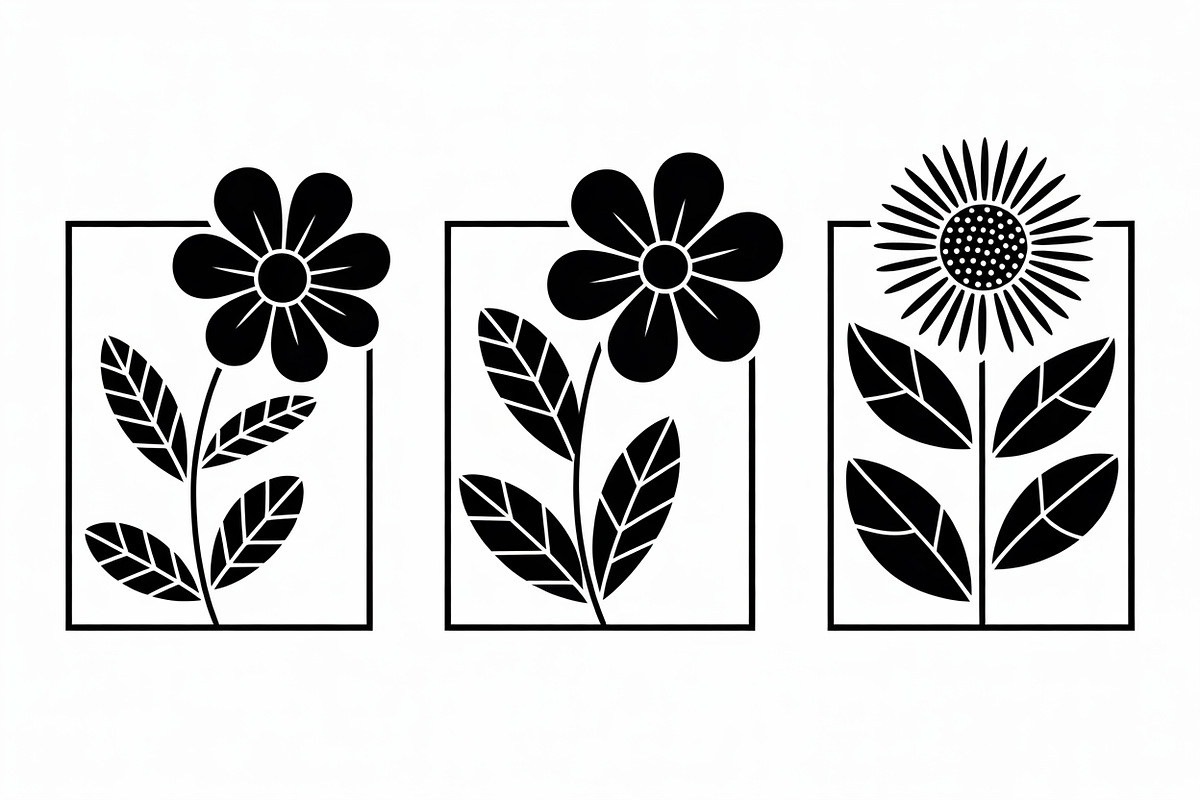 Minimal Flower Laser Cut Silhouette, an Icon by Amazin_art (Photo 11 of 11)