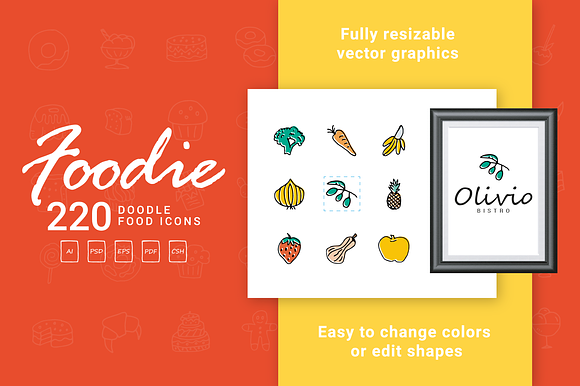 Foodie Food Hand Drawn Icons