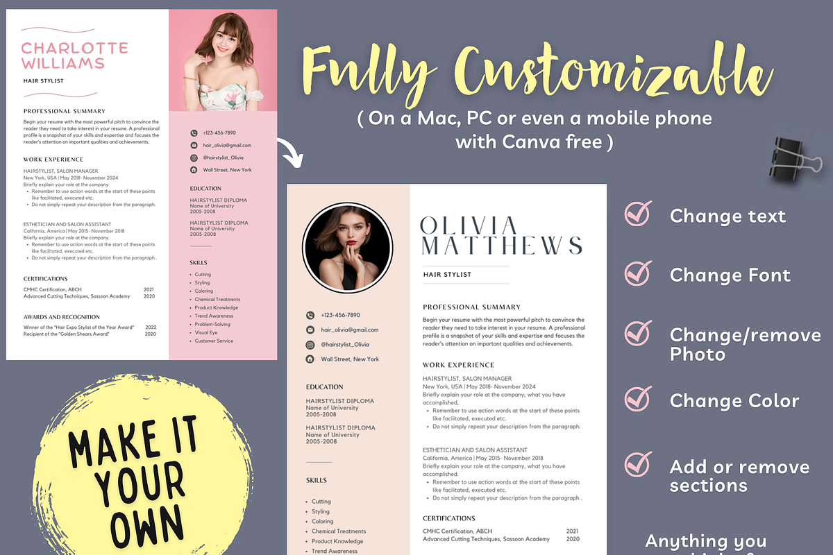 Hair Stylist Resume CV Template, a Resume Template by Climbwithelevator (Photo 5 of 7)