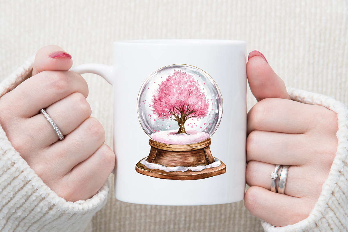 Pink Christmas Watercolor Clipart, an Illustration by Sublimation Artist (Photo 5 of 6)