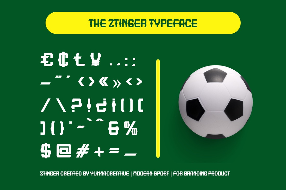 Ztinger - Sports Font, a Sans Serif Font by Dhabee (Photo 4 of 9)