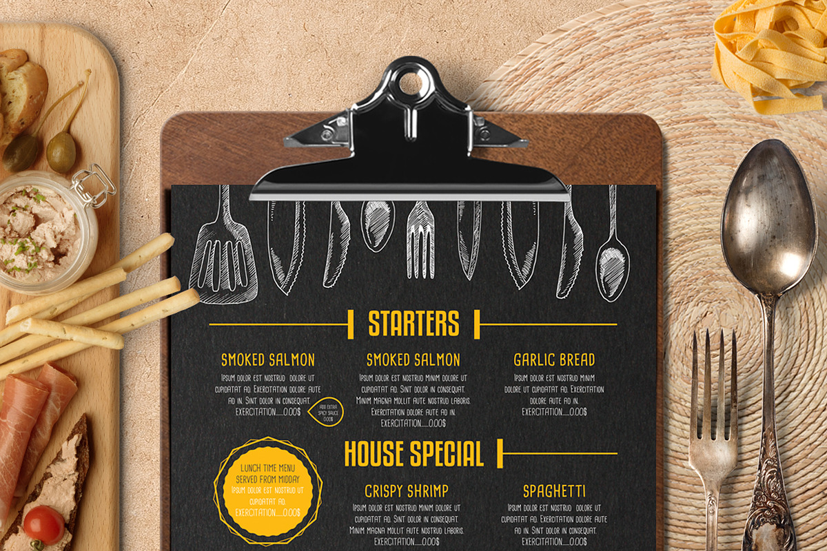FREE! Trifold + Food Menu Template, a Brochure Template by BarcelonaShop (Photo 4 of 5)