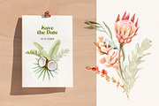 Tropical Flowers, Fruits and Leaves, a Decorative Illustration by Julia M. Watercolor (Thumbnail 9 of 14)