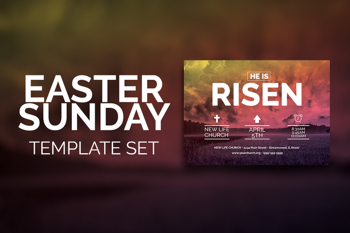 Easter Sunday Church Template Set, a Flyer Template by Nathan Knight Design (Photo 1 of 5)