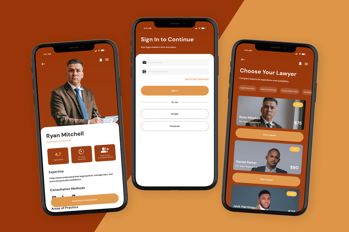 Lawfin Legal Consultation Mobile App, an App Template by trabaskriya (Photo 4 of 5)