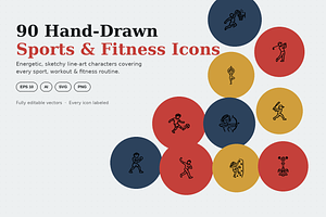 Hand Drawn Sports & Fitness Icons