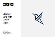 Modern Bird with Chart Logo, a Branding & Logo Template by Luxury Logos (Thumbnail 1 of 4)