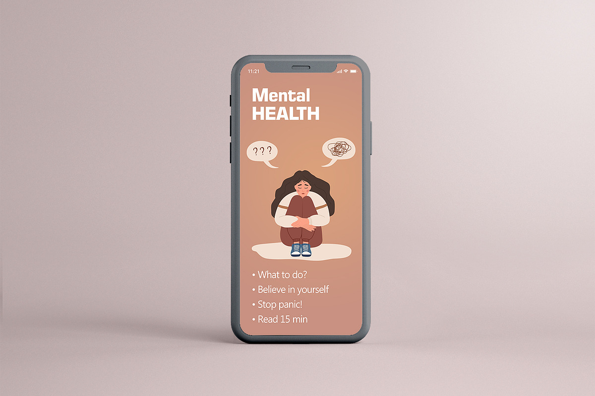 Mental Health europe woman, a Healthcare Illustration by KeronnArt (Photo 8 of 8)