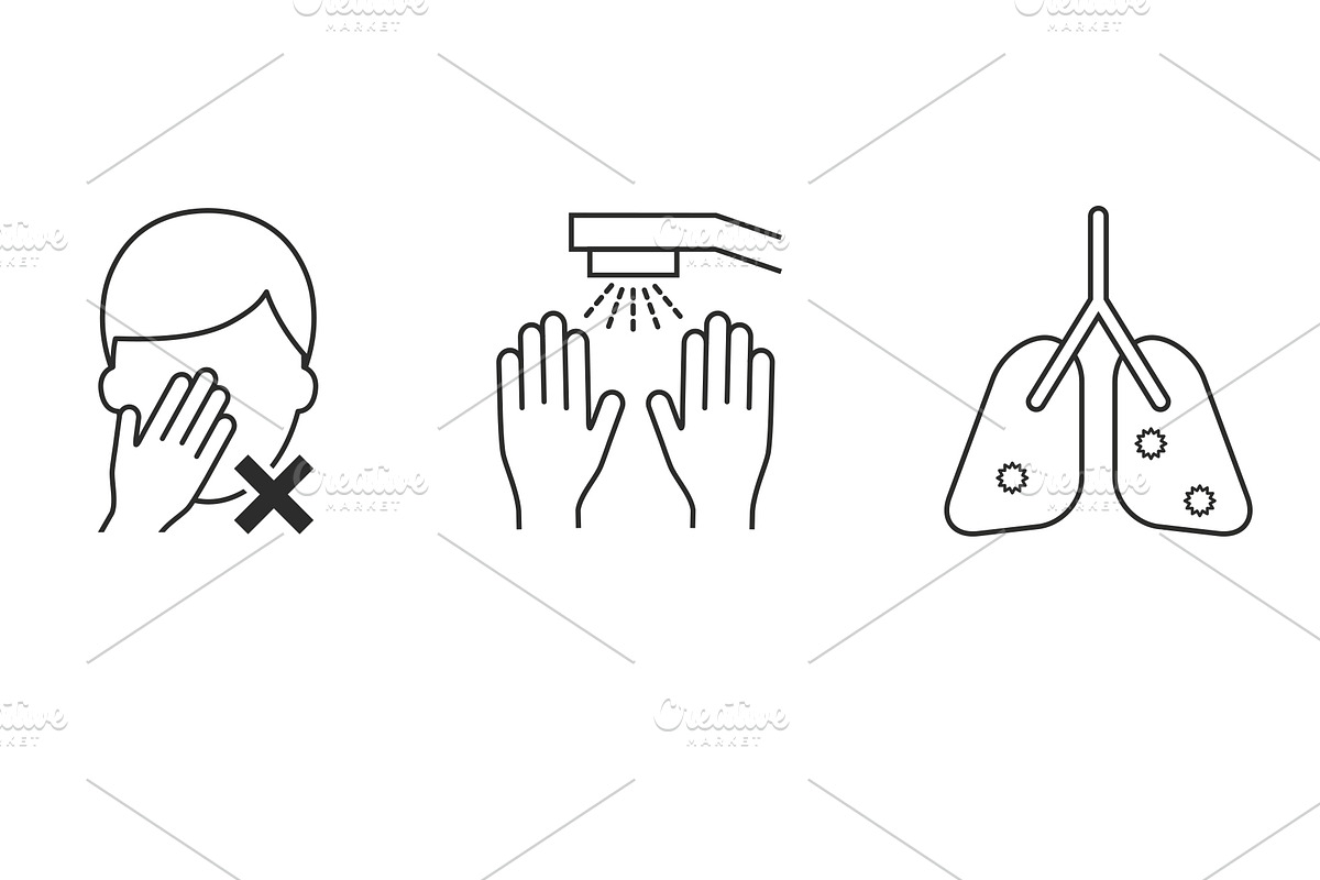 Covid 19 vector icons + Infographics, an Outline Icon by Paper Cards (Photo 3 of 5)