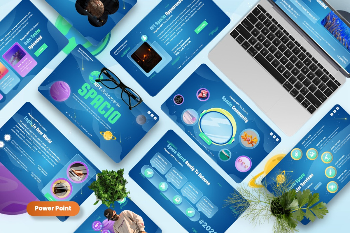 Spacio - NFT Spaces Powerpoint, a Presentation Template by Dhabee (Photo 1 of 8)