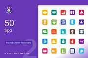 Spa Round Corner Flat Icons, an Icon by IconBunny (Thumbnail 1 of 2)
