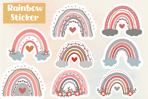rainbow stickers, rainbow printable