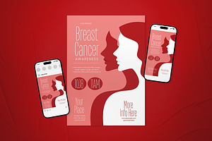 Breast Cancer Awareness Flyer Set