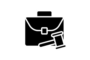 Labour law black glyph icon, an Icon by IMG Visuals