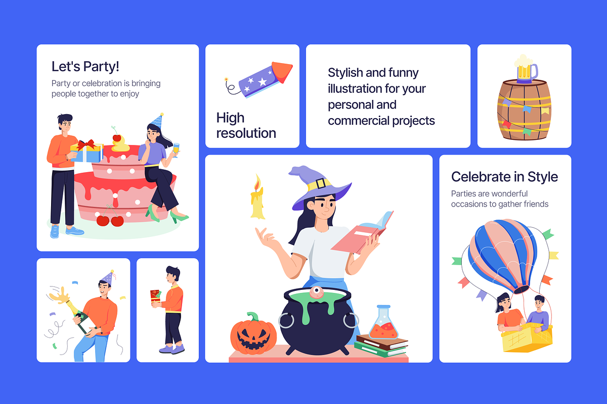 Animated Party and Celebration, a Person Illustration by Prosymbols (Photo 6 of 11)