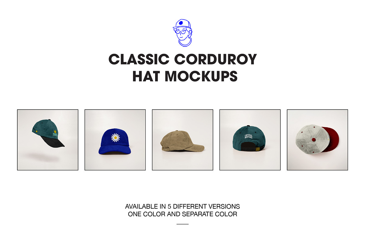 Corduroy cap,hat mockups, a Hat Mockup by made_by_nope (Photo 1 of 5)
