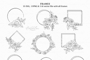 Rose Flower Line Art