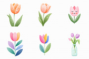 Whimsical Spring Tulip Flower Clipar, an Illustration by Libby Wishes (Thumbnail 7 of 9)