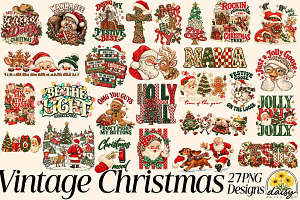 Retro 80s 90s Christmas Png Bundle
