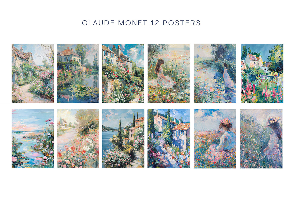 Claude Monet Wall Art Posters, a Background Graphic by Velvet Paper Studio (Photo 4 of 6)