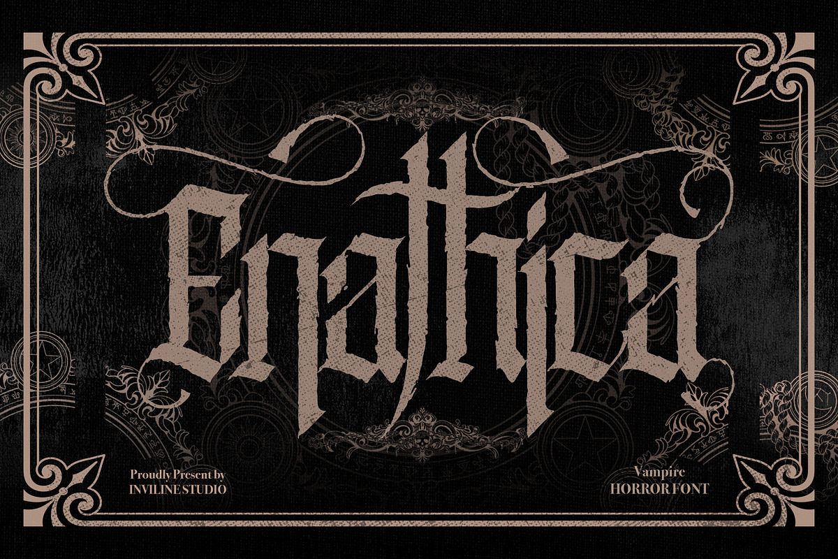 Enathica - Vampire Horror Font, a Blackletter Font by Inviline.co (Photo 1 of 15)