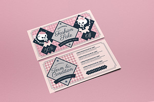 Pink Cartoon Fashion Sale Voucher