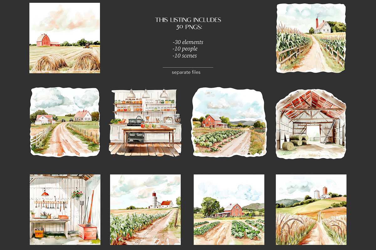 Farm Life Clipart | Animals Images, a Seasonal Illustration by GlamArtZhanna (Photo 8 of 8)