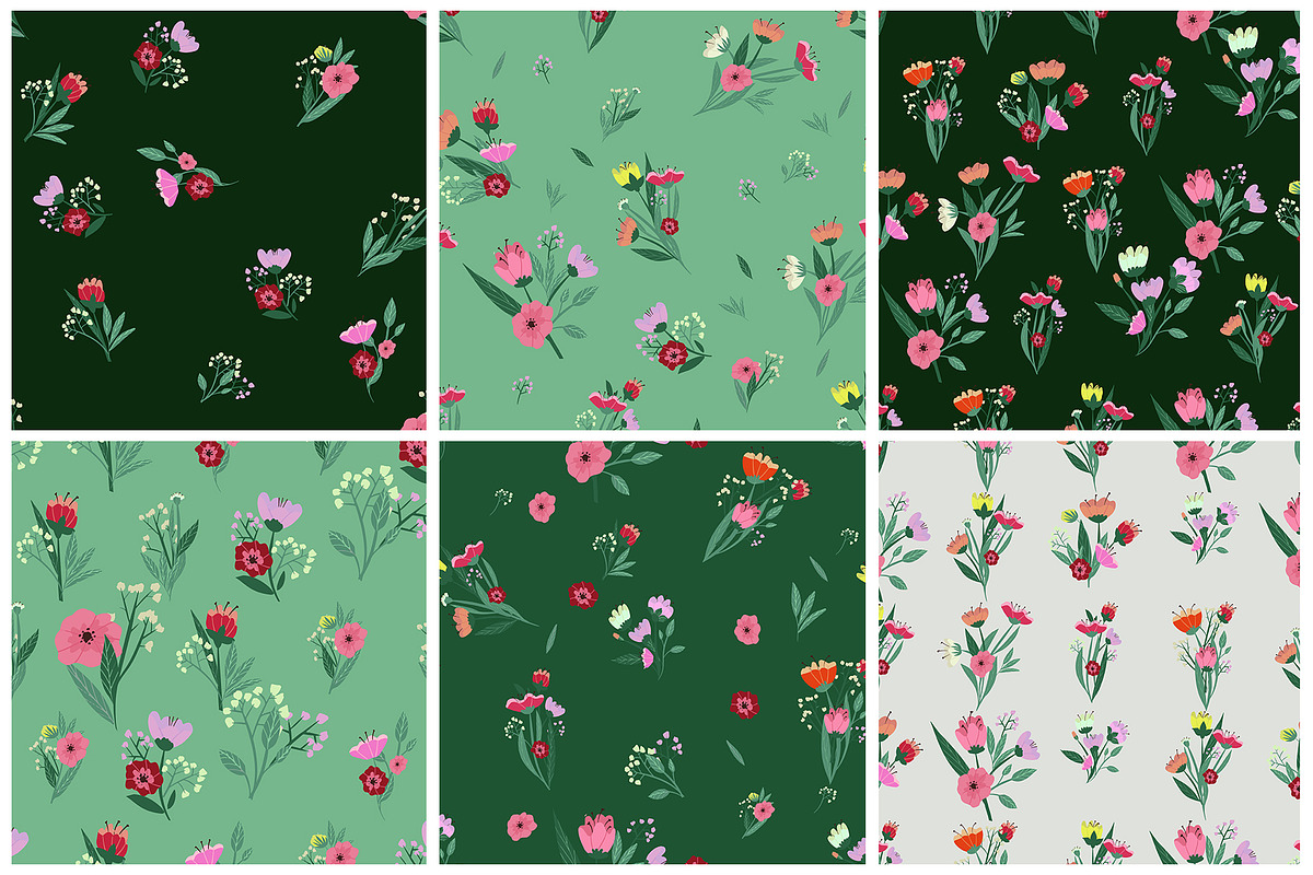 48 vector floral patterns, a Pattern Graphic by Alena Stoyko design (Photo 8 of 19)