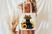 Autumn Black Cat Clipart, an Illustration by Pixels.Craft (Thumbnail 7 of 7)