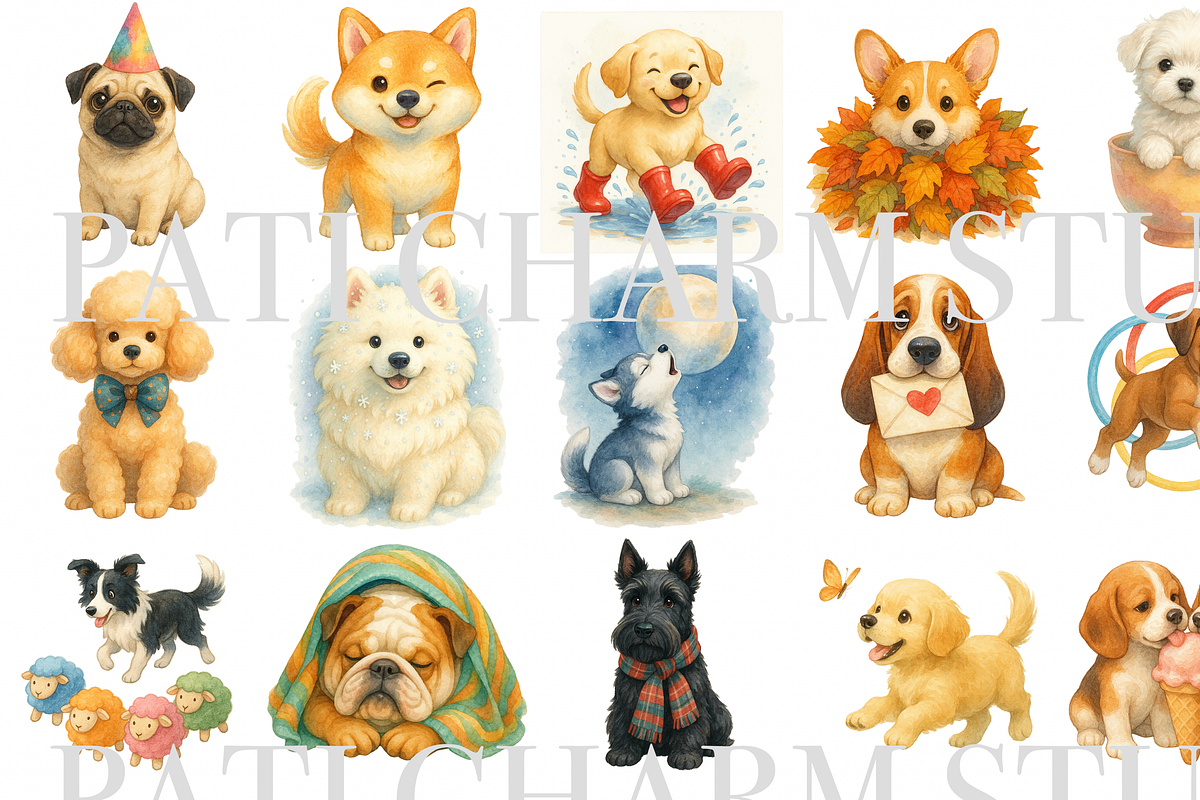 17 Dog Clipart, an Animal Illustration by Pati Charm Studio (Photo 2 of 8)