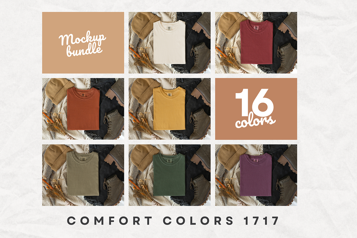 Fall Comfort Colors Mockup Bundle, a Shirt Mockup by Moda Mocks (Photo 1 of 5)