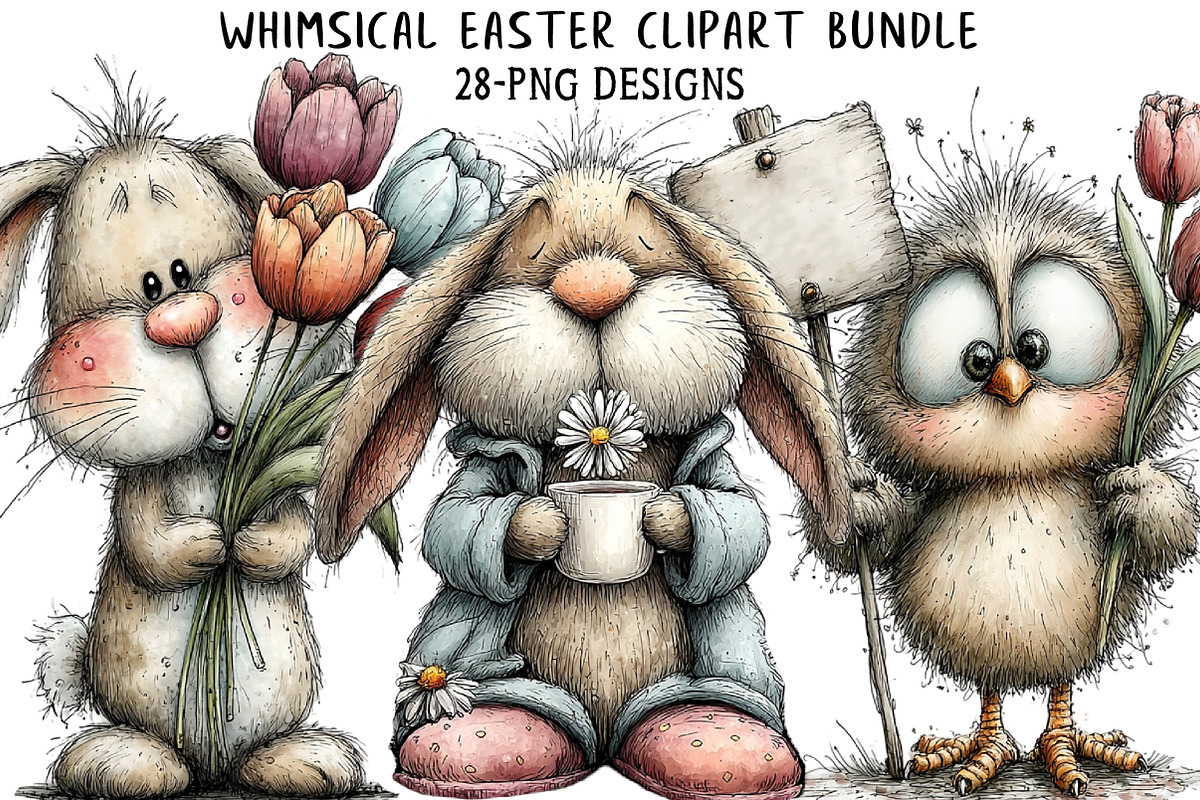 Whimsical Easter Clipart, an Illustration by Daily.Designs (Photo 1 of 7)