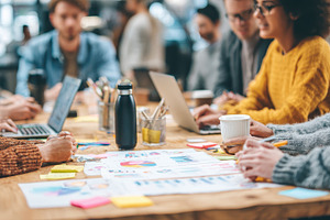Team Brainstorming Business Strategy, a Photo by Pixeness Studio