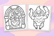 Spooky Halloween Coloring Pages #3, a Seasonal Illustration by Inkivelle Studio (Thumbnail 2 of 3)