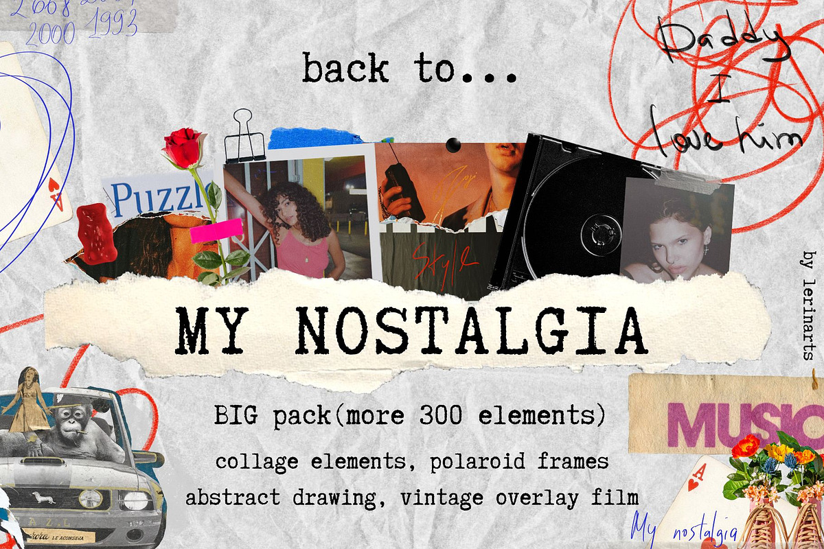 MIXED MEDIA SET my NOSTALGIA, an Object Graphic by lerinartstudio (Photo 1 of 15)