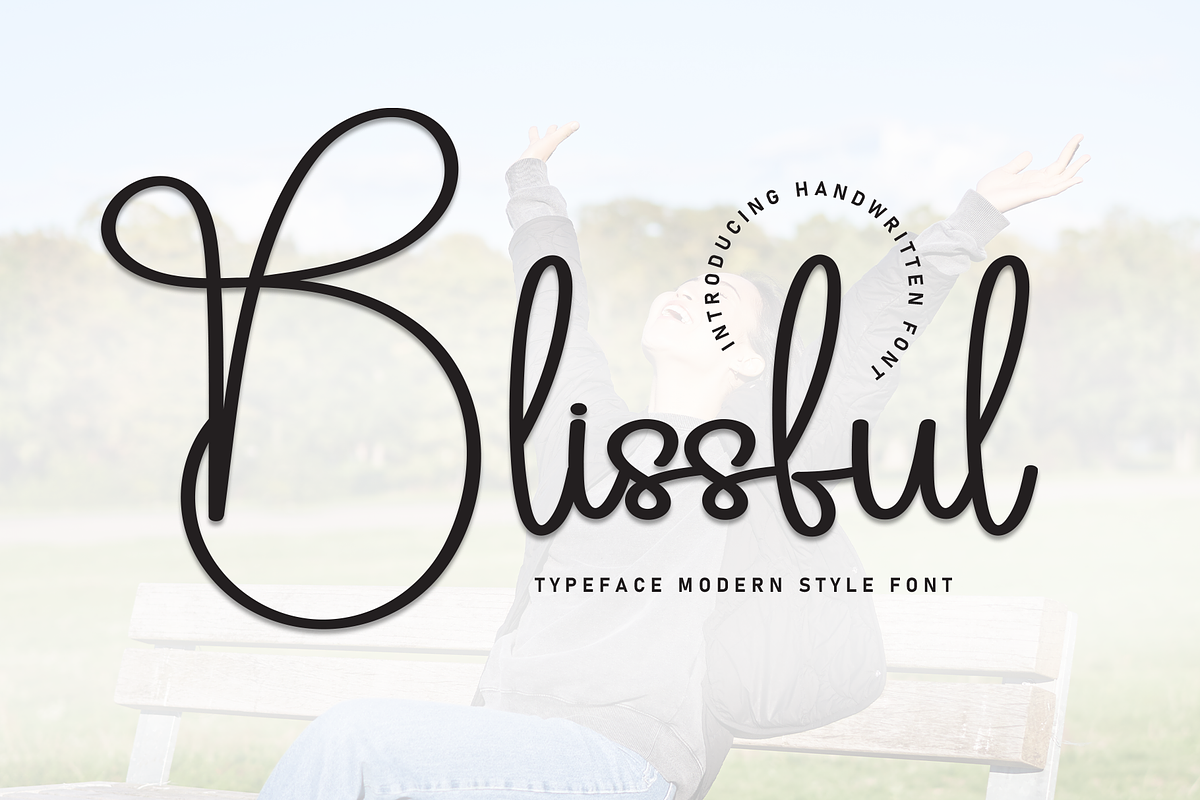 Blissful | Script Font, a Handwritten Font by Scratchones (Photo 1 of 8)