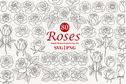 Rose Flower Line Art Illustration, a Decorative Illustration by Kusumaillustration (Thumbnail 1 of 11)