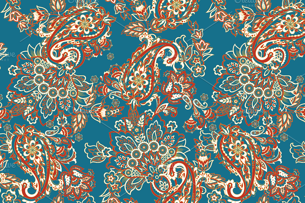 Floral Paisley pattern for fabric, a Background Graphic by antalogiya (Photo 3 of 4)