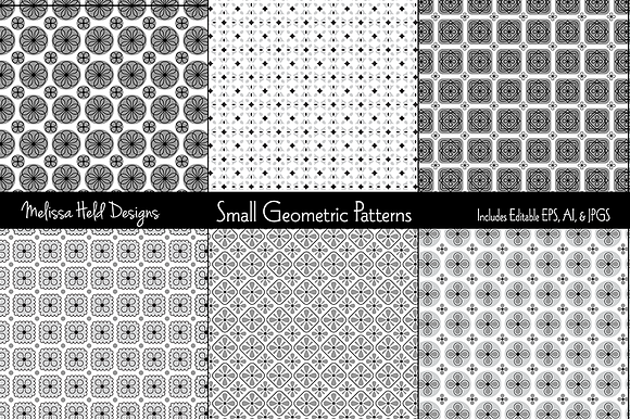 Small Black White Grey Geometrics