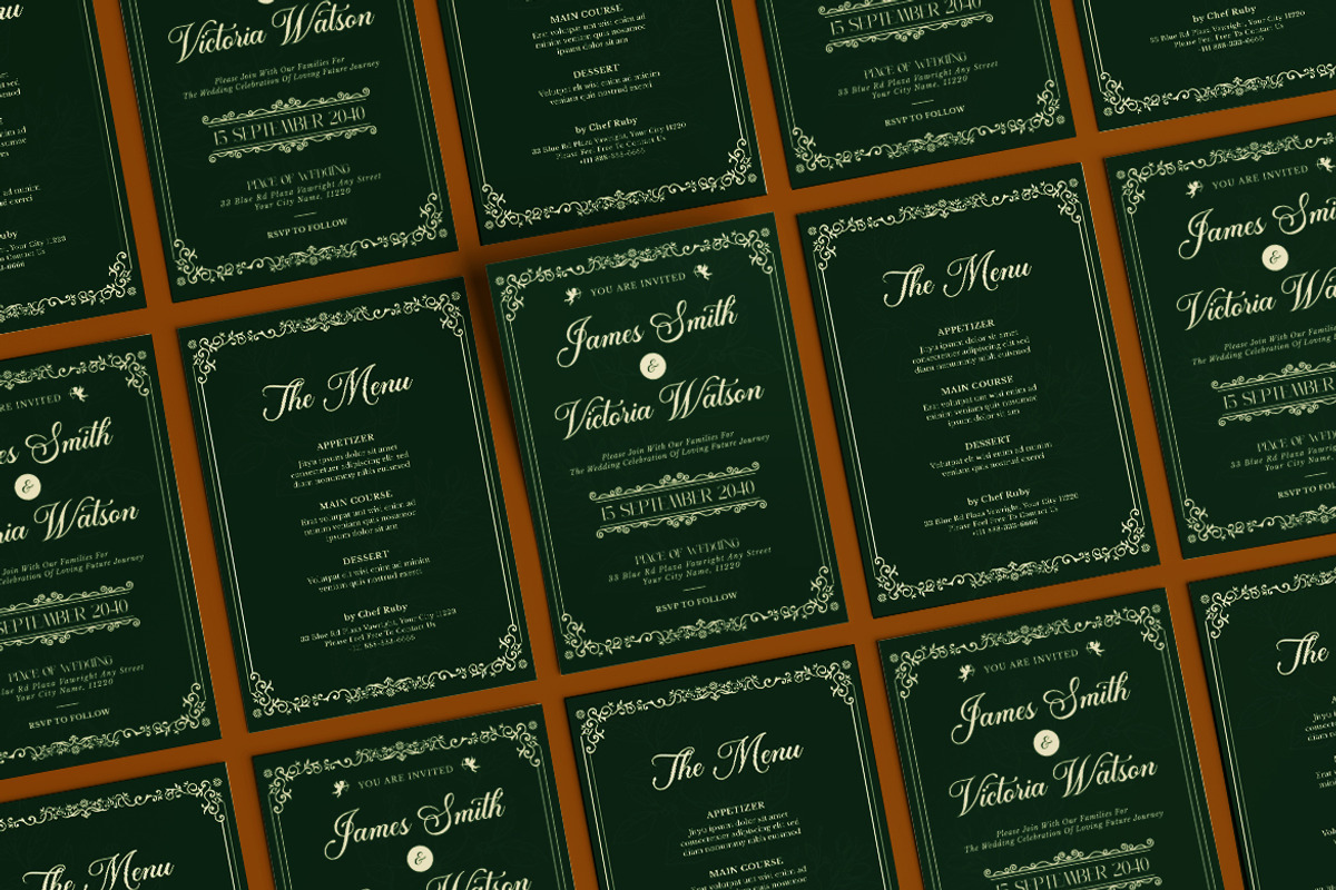 Art Deco Wedding Invitation, an Invitation Template by dokudokunomi (Photo 4 of 4)
