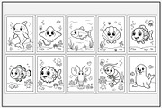 Aquatic Animals Coloring Book, an Animal Illustration by Lamia Emad (Thumbnail 3 of 5)