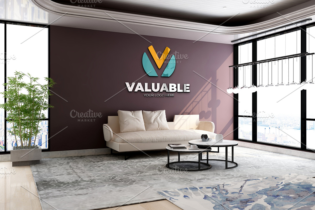 PSD Office Interior Wall Mockup, a Product Mockup by Ayy (Photo 16 of 17)