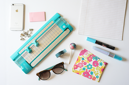 Fun Pink and Aqua Flat Lay 