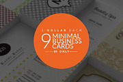 9 Simple Minimal Business Cards, a Business Card Template by GraphicPick (Thumbnail 1 of 2)